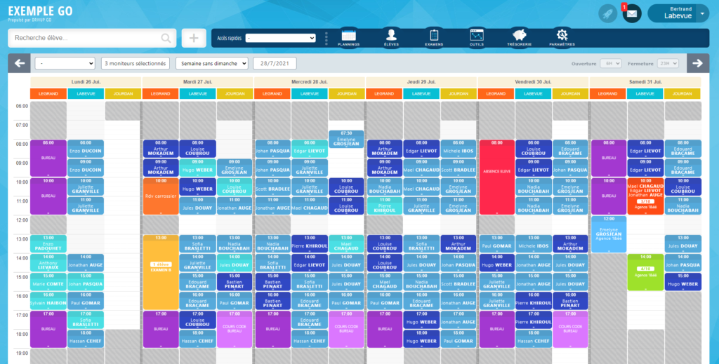 Un planning 100% complet - Logiciel Drivup